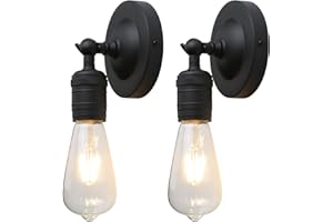JIMUBEAM Industrial Metal Wall Lights, 2 Pack Up and Down Bathroom Vanity Wall Sconce Lights, E27 Indoor Wall Mounted Lamp Fixture for Corridor Dining Room Kitchen Bedroom