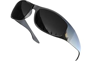 grinderPUNCH Schwarze, super dunkle Herren-Sonnenbrille – schlanker Wrap-Around-Gangster-Stil