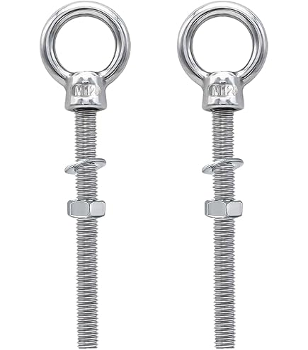 2 Ringschrauben M12 X 200 Mm – Edelstahl 304, Mit Muttern & Unterlegscheiben, Für Heben & Verankern