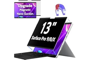 PROTESCREEN Magnetic Privacy Screen Compatible with Microsoft Surface Pro 9 (2022) / Pro 8 (2021) / Pro X(2021, 2019), 13 inch Detachable Anti Spy Glare Blue Light Privacy Screen Privacy Film Privacy Filter