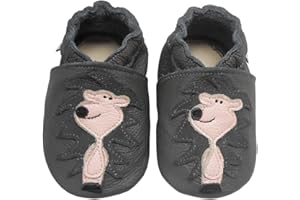 Bemesu Pantoufles en Cuir Chaussures rampantes pour bébés Pantoufles Filles et garçons Enfants Premiers Marcheurs en Cuir 0-24 Mois UE 18-24