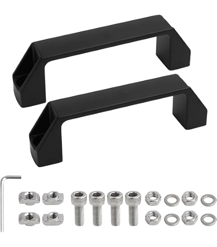 MroMax 2 maniglie per bagagli, 22 x 2,5 cm (lunghezza x larghezza), in plastica, 220 mm x 25 mm, per bagagli, valigie, scatole, colore nero
