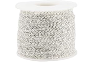 Asudaro Chaîne à maillons en Acier Inoxydable Argenté 10 m 1 mm