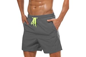 BelonLink Costume da Bagno Uomo, Costume Uomo Mare Piscina Asciugatura Rapida Pantaloncini, Impermeabili ad Asciugatura Rapida Pantaloncini da Bagno Regolabili con Taschino e Coulisse