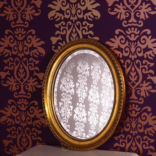 OVALER FACETTEN SPIEGEL IM BAROCK RAHMEN wandspiegel jugendstil look gold