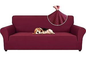 Ystyle Copridivano 3 Posti con Braccioli, Elasticizzato Copri Divano Antigraffio Gatto Cani, Universale Moderno Fodere Copridivani, Elastico Copripoltrona Antimacchia Antiscivolo, Bordeaux