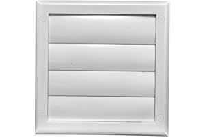 Vent Systems 5" / 125 mm White Plastic Vent Cover with Gravity Flaps – Extractor Fan and Tumble Dryer Outlet Grille for Bathroom, Kitchen or Wall Ventilation – Durable Air Grill with Louvres
