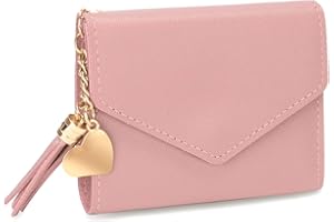 CHAOFANXI Portafoglio Portamonete Piccolo e corto da Donna Liscio e Morbido, Borsa Porta Carte Sottile per Ragazza, Rosa