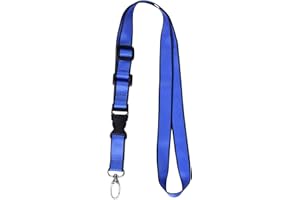 wisdompro Lanyard de Longitud Ajustable, Cuelga Llaves Cuello con Hebillas de Plastico y Mosquetón Giratorio, Cinta Cuello Llaves para Enfermeras, Estudiantes y Personal (Azul)