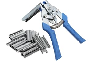 MUYIRTED 1 Pinza ad Anello e 600 Graffette, Pinza a Clip M per Uccelli a Rete, Installazione di Recinzioni (blu)