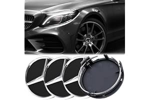 GDFJBG 4 Stück Nabendeckel für 75MM, Radnabenkappen, Felgendeckel, Nabendeckel, Logo Radnaben Abzeichenaufkleber wasserdicht staubdicht Radzierblende Radmitte Emblem Aufkleber Zubehör(Schwarz)