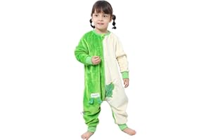 Monstoyo Sacco Nanna con Piedini Bambini Bambina, Invernale Flanella Pigiama Pagliaccetto Neonato, Maniche Lunghe & Gambe Separate Sacco a Pelo Cartone Tuta per Ragazze Ragazzi 0-6 Anni