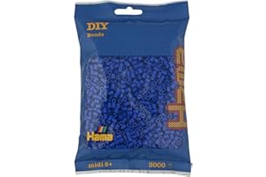 Hama Perlen 201-08 - Bügelperlen Beutel mit ca. 3000 Midi Bastelperlen mit Durchmesser 5 mm in Blau, kreativer Bastelspaß für Groß und Klein
