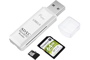 AIYEEN Lettore di schede SD/TF USB 2.0, adattatore per schede di memoria OTG a doppio slot USB 2.0 da 480 Mbps per schede di memoria TF/Micro SD/SD/SDXC/Micro SDXC/Micro SDHC (Bianco)