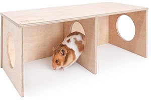 Niteangel Hamster Secret Peep Schuppen 2-Kammer Versteck & Tunnel Erkundungs-Spielzeug, Small - for Dwarf Hamster (L)