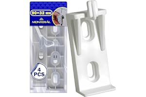 4 Piezas Soporte Radiador Pared de Aluminio 90 x 32 mm Fabricado en Plástico de Alta Resistencia - MONTERAL