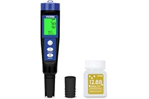 YINMIK Testeur Sel de Piscine, Testeur pH,Test Piscine Sel, Hydroponic PPM et EC TEST KIT,Compteur de Conductivité D'eau potable,pH Salt Orp EC TDS TEMP Pour Piscine, Hydroponique, Aquarium, Eau Potable