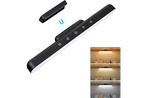 YindaLux Unterbauleuchte Küche LED, 3000mAh Schrankbeleuchtung Kabellos, Touch Dimmbare LED Lichtleiste mit Aufladbar, USB Batteriebetrieben Küchenlicht für Schrank, Werkbank, Spiegel, Schwarz