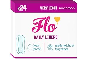 Flo - Daily Liners (24 Pack) Very Light Flow - Wrapped, Ultra-Thin - Natural, Absorbent, Soft & Breathable - Made with Organi