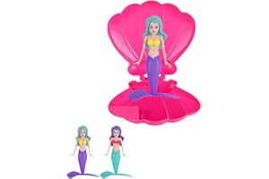 YELKOEYN 3 Stück Unterwasserspielzeug Kinder - Shell Meerjungfrau Spielzeug, sinkende Muschel öffnet Sich automatisch, Meerjungfrau steigt anmutig auf, Unterwasser interaktives poolspielzeuge tauchspielzeug,