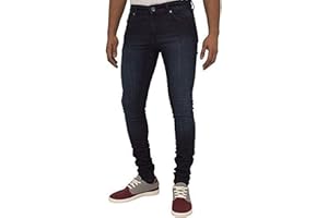 ZE ENZO ENZO Mens Super Skinny Slim Fit Stretch Denim Retro Jeans Pants