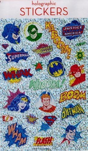 Justice League Holographic Stickers 24 Stickers Superman Wonder Woman Batman Green Lantern