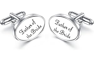 HONEY BEAR Mens Oval Wedding Cufflinks with Gift Box