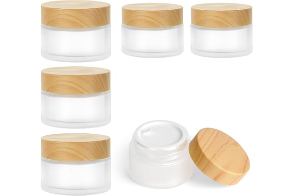 HOTUT 6pcs Pot de Crème Vide en Verre, 30ml/20ml Pot Vide en Verre, Petite Contenants Cosmétiques, Boite échantillon Cosmétique de Voyage, Pots Creme Vide pour Lotions Crèmes Onguents Maquillage