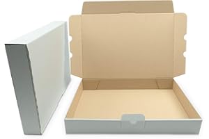 OfficeKing® 25 x Maxibriefkartons 350 x 250 x 50 mm Weiß - Marken-Qualität Warensendung Faltschachtel Postkarton Maxibrief