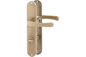 ERGO Line MALMO Garniture de Porte Classique Bronze - Poignée pour Salle de Bains WC avec Rosette Longue - Tige Carrée 7 mm