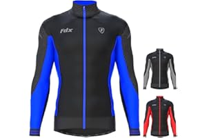 FDX Men’s Thermodream Winter Cycling Jersey Long Sleeve, Water Resistant, Windproof, Thermal, Lightweight, Warm Super Roubaix Fabric, Cycle Top, Bicycle Riding Sports MTB Clothing