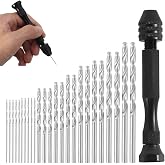EOUIAV 26 Par&ccedil;alı El Matkap Seti, Mini Matkap Pin Mengene, 25 Burgu Matkap (0,5-3,0 mm), Siyah, Kompakt, &Ccedil;ok Y&ouml;nl&uuml;, Ahşap, Pl