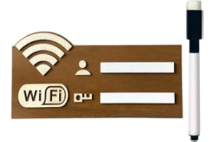 Wifi Lösenord Sign for Business, Trä Wifi-bräda för gäster, tuschpenna ingår