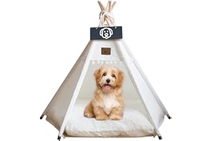 Vinnypet Pets Teepee Dog/Cat Bed Tents Luxery Kennels Play House With Plush Cushion Dogs Tent Teepee Removable and Washable 60x60x70cm