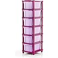 PALAK Drawer Multipurpose Drawer Plastic Modular Chest Storage Organizer Home, Office, Parlor, School, Doctors, Home & Kids (6XL, PURPLE)