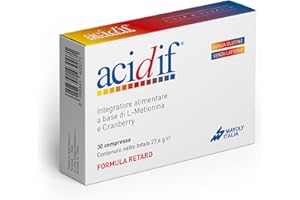 Bio-health Acidif® - Integratore Alimentare a Base di L-Metionina e Estratto Secco di Cranberry (Mirtillo Rosso) Favorisce Funzionalità Urinaria, 30 Compresse in Formula Retard senza Glutine/Lattosio