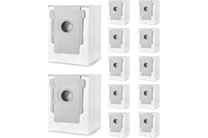 JISSTA 12 Sacs d'aspirateur pour iRobot Roomba i7 i7+ j7 j7+i3 i3+ i4 i4+ i6 i6+ i8 i8+S9 S9+ E5 E6 E7, Sacs à Poussière, d'accessoires Rechange pour iRobot Roomba Aspirateur