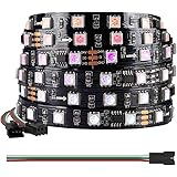BTF-LIGHTING WS2811 DC24V 32FT RGB indirizzabile LED Pixel Strip 600 LED 100 pixel Full Colour Nero PCB IP30 Non impermeabile
