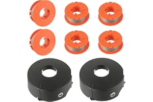 JAMHER F016800175 Bobina di Ricambio 1,6mm x 8M per Bosch ART 23 26 30 Combitrim Easytrim con Copertura F016L71088 (6 Bobine, 2 Copertura)