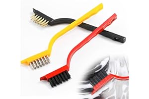 MEXRUMI 3 Piezas Cepillo Metalico,Cepillo Alambre,Cepillo De Alambre,Cepillo Metalico Limpieza,Cepillo Metalicas,Para Limpiar Cocinas Y Grietas(3 Colores)