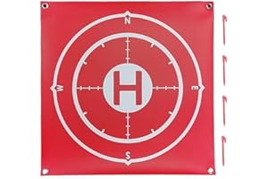 WUSJCOF 1 sac de rangement et 4 piquets de sol, plateforme d'atterrissage pliable pour drone, plateforme d'atterrissage simple face (60 cm de diamètre)