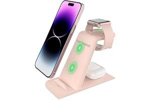 SPGUARD 3 in 1 Apple Magsafe Ladestation kompatibel mit Apple Watch Ultra 2/Ultra/ 9 8 7 SE 6 5 4 3 2, Kabellose Ladegerät für iPhone 15 14 13 12 11/Pro Max/X/XS/XR/Plus Airpods Pro 2/3 Pro/2