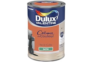 Dulux Valentine Crème de Couleur - Peinture multi-supports intérieure - Satin Terre Cuite 1,25 L