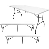 The Homeweeks Pack Folding Table with 2 Solid Benches 180 cm Portable | Public Use Regulations Indoor/Outdoor | Capacity 6/8