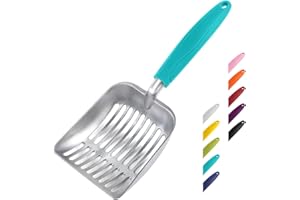 WePet Paletta per lettiera per Gatti, setaccio in Lega di Alluminio, Paletta in Metallo per Gattini, Pala Profonda, Manico Lungo, setaccio per Cacca, Sollevatore di Cacca per Gattini, Durevole