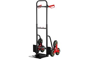 TEENO Carrello portapacchi per scale,Carrello pieghevole,Carrelli con Ruote Portatutto,Capacità di carico 150 kg,Metallo,Altezza regolabile 80 112 cm