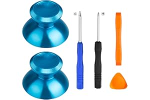 inRobert Reemplazo Thumbsticks Thumb Grip Stick Piezas Met¨¢licas de Aluminio para Controladores PS4, Xbox One y Xbox One S (2-Pack-Blue)