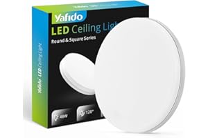 Yafido LED Plafoniera 48W Ultra magro UFO Pannello LED Rotondo Bianca Naturale 4000K 4320LM Lampada da Soffitto per Soggiorno Camera da letto Bagno Cucina Corridoio e Balcone Ø30cm