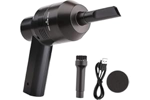 DPOFIRS Mini aspirapolvere portatile con tastiera USB, kit aspirapolvere ricaricabile per computer, pulitore elettrico portatile con spugna per tastiere per PC, aspirapolvere per aspirapolvere tastiera(黑色)