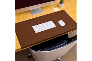 MOZZEILEE Tapete de escritorio con bloqueo de bordes, grande, impermeable, de piel sintética, con protector de bordes, antideslizante, para oficina, hogar, trabajo, estudio, escritura (marrón, 80 x 50 cm)